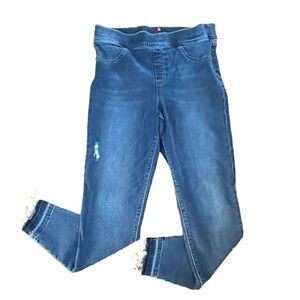 Spanx High Rise Frayed Skinny Jeans